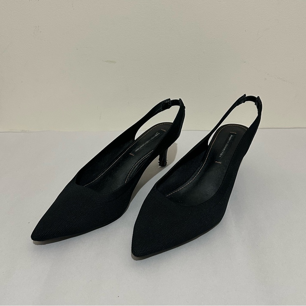 French Connection Size 10 Black Viva Slingback Heels Office Career